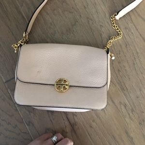 Light pink Tory Burch Crossbody bag with gold hardware